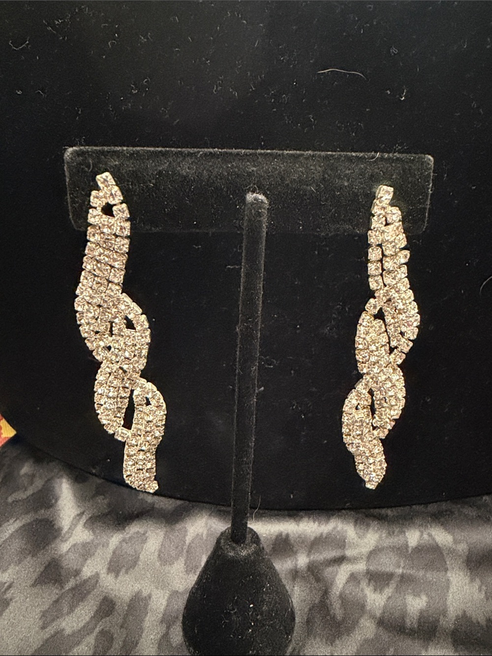 Sparkling Silver-Tone Crystal Drop Earrings